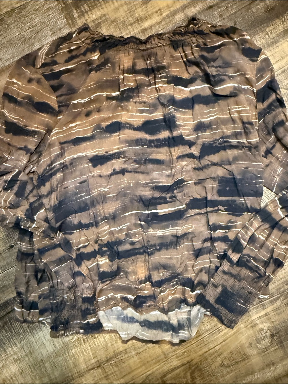 cloth & stone Striped Off-Shoulder Top in Black and Brown